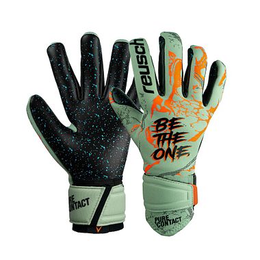 Reusch Pure Contact Fusion shark green/shocking orange/black