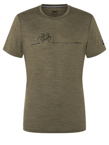 SN Super Natural M BIKE LINE TEE OliveNigMel/JetBl