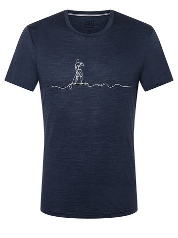 SN Super Natural M SUP LINE TEE BlueIrisMel/Feath