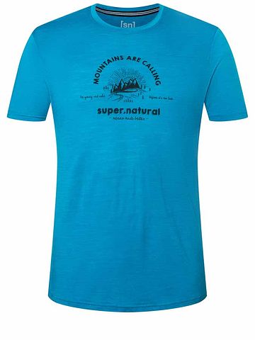 SN Super Natural M MOUNTAIN CALL TEE m blue mel/u chic