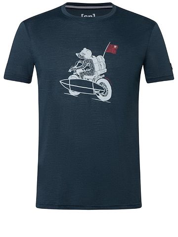 SN Super Natural M NAKED BEAR TEE blueberry/vapor grey/smile