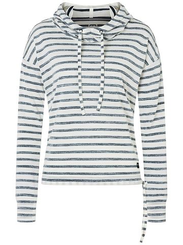 SN Super Natural W FUNNEL STRIPE HOODIE fresh white/navy stripe