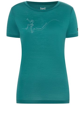 SN Super Natural W CLIMBING LINE TEE deep jungle/vapor