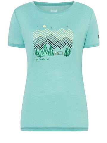 SN Super Natural W CAMPING NIGHTS TEE wasabi/various